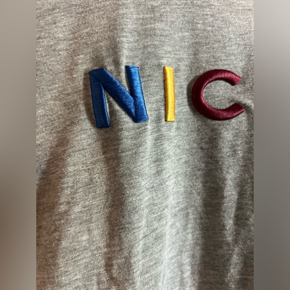 Nicce T-Shirt XS Grey 3D Embroidered Spellout Logo Short Sleeve Cotton Mens XS - Picture 3 of 14